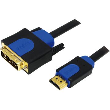 Cablu video Logilink HDMI Male - DVI-D Male, 10m, negru