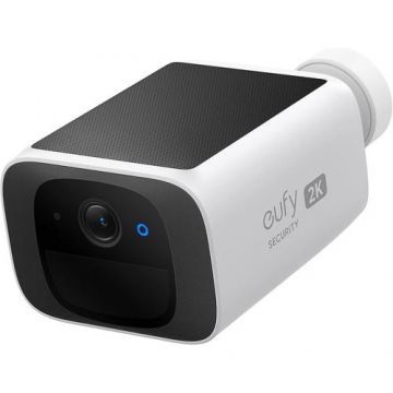 Camera de supraveghere eufy SoloCam S220, Wireless, Panou Solar, Rezolutie 2K, 2.4 GHz Wi-Fi, IP67 (Alb)