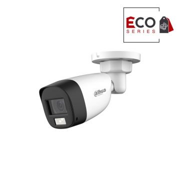 Camera supraveghere exterior cu iluminare duala Dahua Eco Series Smart Dual Light HAC-HFW1200CL-IL-A-S6, 2 MP, IR/lumina alba 20 m, 2.8 mm, microfon