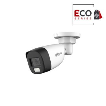 Camera supraveghere exterior cu iluminare duala Dahua Eco Series Smart Dual Light HAC-HFW1500CL-IL-A-S2, 5 MP, IR/lumina alba 20 m, 2.8 mm, microfon