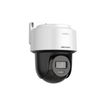 Camera supraveghere rotativa IP mini PT cu iluminare duala HikVision Smart Hybrid-Light DS-2DE2C400MWG-E, 4 MP, 2.8 mm, lumina alba/IR 30 m, slot card, microfon si difuzor, PoE, auto tracking
