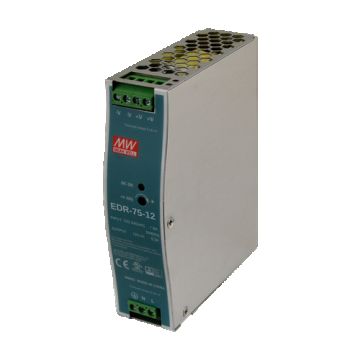 Sursa de alimentare in comutatie, 12V / 6.3A, sina DIN - MEAN WELL EDR-75-12