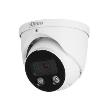 Camera supraveghere Dome IP cu iluminare duala Dahua WizSense Active Deterrence IPC-HDW3849H-AS-PV-0280B-S4, 8 MP, lumina alba/IR 30 m, 2.8 mm, microfon, slot card, PoE