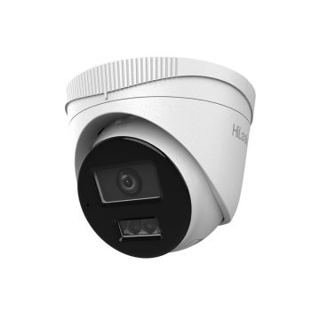 Camera supraveghere IP Dome Hikvision Hybrid Light HiLook IPC-T240HA-LU, 4 MP, 2.8 mm, IR / lumina alba 30 m, detectie oameni / vehicule, slot card, microfon, PoE