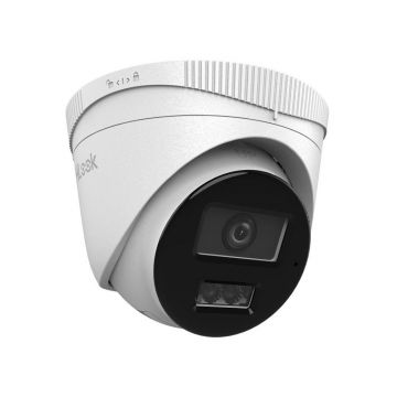 Camera supraveghere IP Dome Hybrid Light Hikvision HiLook IPC-T280HA-LU, 8 MP, 2.8 mm, IR / lumina alba 30 m, detectie oameni / vehicule, microfon, PoE