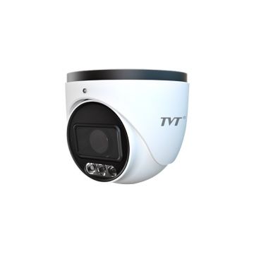 Camera supraveghere IP Dome TVT TD-9545C2-PA(D/PE/AW3), 4 MP, 2.8 mm, IR 40 m, lumina alba 40 m, microfon, difuzor, slot card, PoE