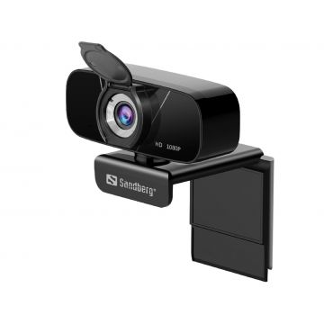 camera web sandberg 134-15, 1080p, usb, microfon, negru