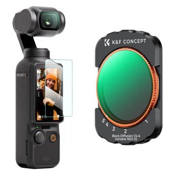 Filtru 2 in 1 K&F Concept Magnetic Variable ND and Black Mist for DJI Osmo Pocket 3