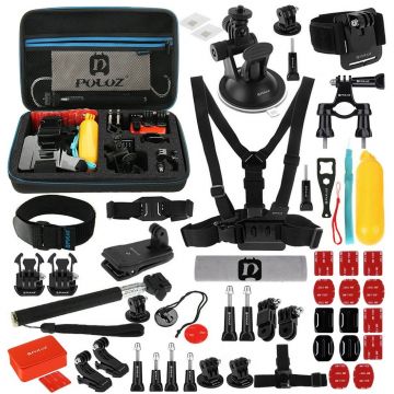 Kit accesorii 53 in 1 Puluz Ultimate Combo pentru camere sport PKT09