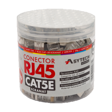 Mufa RJ-45 FTP Cat.5e, ecranata, 50u (100 buc) RJ45M-CAT5E-50U-JAR