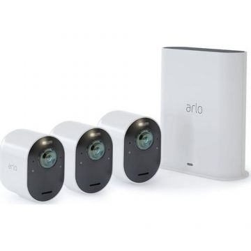 Set camere supraveghere Arlo Ultra 2, Wireless, 4K HDR, Night Vision, Audio bidirectional, Waterproof (Alb)