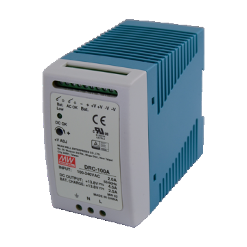 Sursa de alimentare in comutatie, 13.8V / 4.5A + 2.5A, sina DIN, backup - MEAN WELL DRC-100A