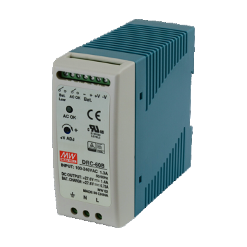 Sursa de alimentare in comutatie, 27.6V / 1.4A + 0.75A, sina DIN, backup - MEAN WELL DRC-60B