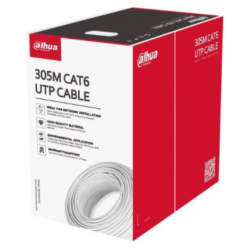 Cablu UTP Dahua CAT6 CCA Alb, DH-PFM922I-6UN-C rola 305m