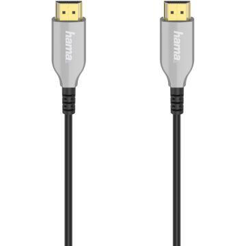 Cablu video Hama HDMI Male - HDMI Male, v2.0, Optical active, 15 m, Negru