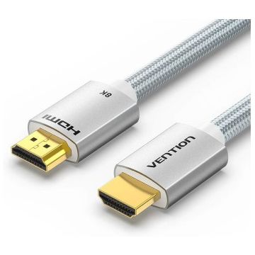 Cablu video Vention ALCIH HDMI Male - HDMI Male, v2.1, 2 m, Argintiu