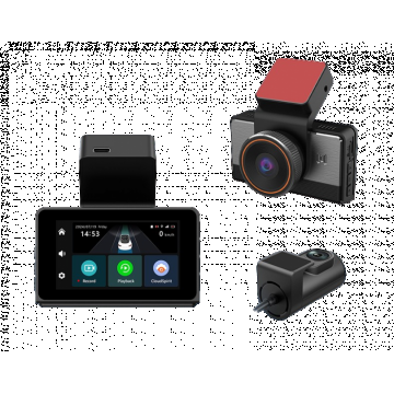 Camera Auto iSen P83, 2K 25fps, 4G LTE, GPS Beidou, Ecran 3 IPS, WiFi Hotspot, Monitorizare la Distanta, 140 Front + 130 Rear, 512GB MicroSD