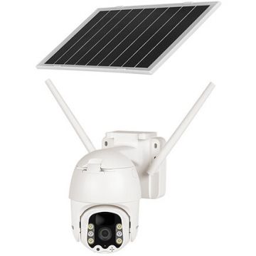 Camera de Supraveghere de Exterior Connect C100 (KM2214.1) 4G cu Panou Solar Control Tuya Smart IP65 Alb