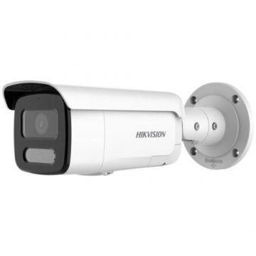 Camera de supraveghere exterior Hikvision DS-2CD2T47G2H-LISU/SL(2.8mm)(eF), Bullet, 4MP, IR 60m, ColorVu, PoE (Alb)