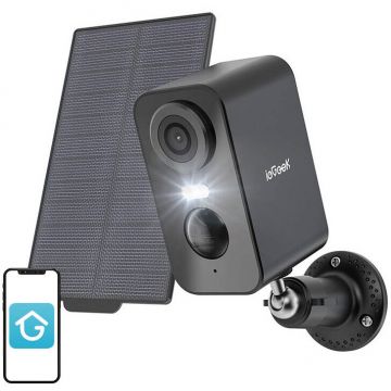 Camera de Supraveghere pentru Exterior ZS-GX3S 2K 3MP Wi-Fi IP65 cu Panou Solar Negru