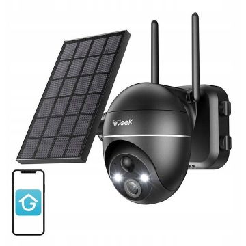 Camera de Supraveghere pentru Exterior ZS-GX4S 5MP Wi-Fi IP65 cu Panou Solar Negru