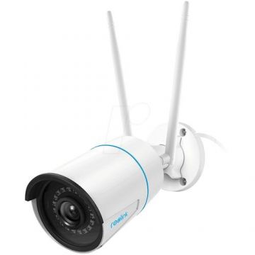 Camera de supraveghere Reolink W320 2K+ 5MP QHD pentru exterior, Wi-Fi 2,4/5 GHz, detectare persoane/vehicule/animale, certificata IP67, IR 30M, conectare cu NVR-uri Reolink (Alb)