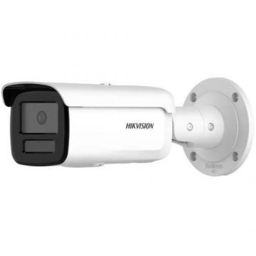 Camera Hikvision DS-2CD2T47G2H-LISU/SL(4mm)(EF), ColorVu, Smart Hybrid Light, IP, 4MP, IR 60m, lumina alba 60m, PoE, lentila 4mm, microfon, difuzor (Alb)