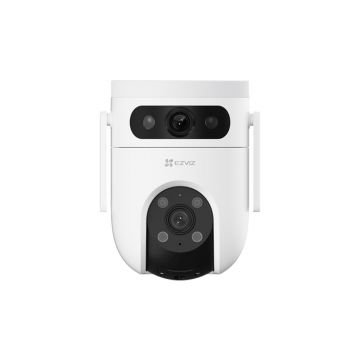 Camera supraveghere cu lentila duala IP Wi-Fi PT EZVIZ CS-H9C-3MP(DL), 3 MP, 2.8-6 mm, 2.4 GHz, IR/lumina alba 30 m, sirena, auto-tracking, microfon si difuzor, slot card