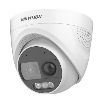 Camera supraveghere Dome Hikvision ColorVu DS-2CE72DF3T-PIRXOS, 2 MP, 3.6 mm, microfon, IR 11m, lumina alba 20 m