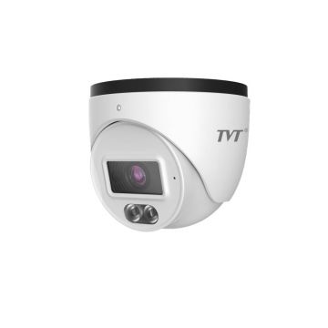 Camera supraveghere exterior IP Dome cu iluminare duala TVT TD-9544S4L-C(D/PE/AW1), 4 MP, 2.8 mm, IR/lumina alba 20 m, microfon, PoE