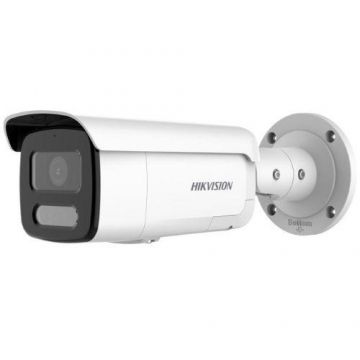 Camera supraveghere Hikvision DS-2CD2T87G2H-LISU/SL(2.8mm)(eF), IP, 8MP, lentila 2.8mm, IR 60m, lumina alba 60m, PoE, ColorVu, microfon, difuzor (Alb)