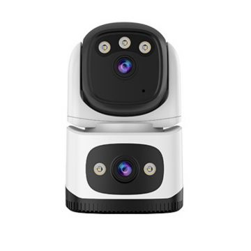 Camera supraveghere interior Wi-Fi PT cu lentila duala Vstarcam CS995DR, 2+3 MP, 4 mm, detectie miscare, auto tracking, night vision, full color, microfon si difuzor, slot card