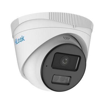 Camera supraveghere IP Dome Hikvision Hilook ColorVu Hybrid Light IPC-T229HA-LU, 2MP, 2.8 mm, IR/lumina alba 30 m, microfon, PoE