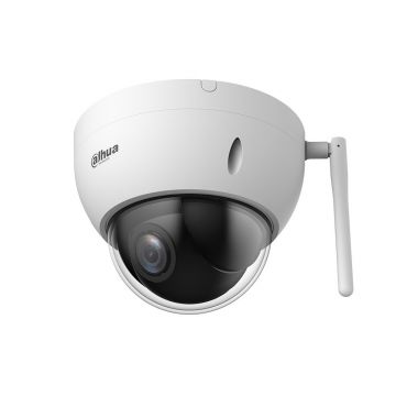 Camera supraveghere IP Dome PTZ Dahua Starlight SD22404DB-GNY-W, 4 MP, 2.8 - 12 mm, Wi-Fi, slot card, suport detectie faciala, zoom optic 4x