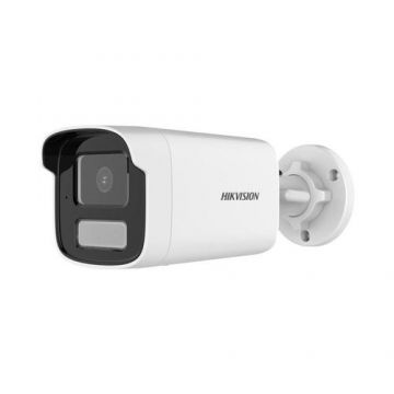 Camera supraveghere IP exterior Hikvision DS-2CD1T83G2-LIUF(4MM), 8 MP, Smart Hybrid cu LED alb si IR 50 m, 4 mm, slot card, microfon, PoE (Alb)