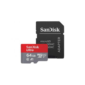 Card de Memorie Micro 64GB, clasa 10, include adaptor SD - SanDisk SDSQUAB-064G-GN6MA