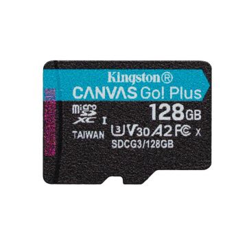 Card de Memorie MicroSD Kingston Canvas GO Plus, 128GB, Adaptor SD, Class 10