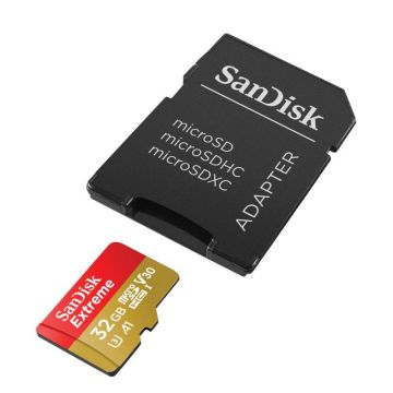 Card de Memorie MicroSD SanDisk Extreme, 32GB, Adaptor SD, Class 10