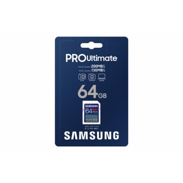 Card memorie microSD, Samsung PRO Ultimate, 64 GB, alb