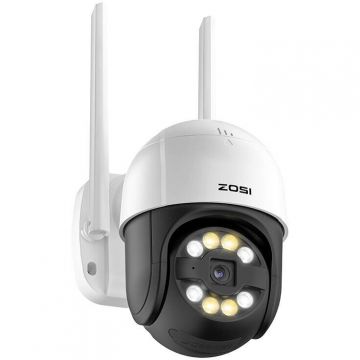 ZOSI Camera IP pentru exterior ZOSI C289 WiFi Pan Tilt 3MP IP66 cu card microSD de 32GB