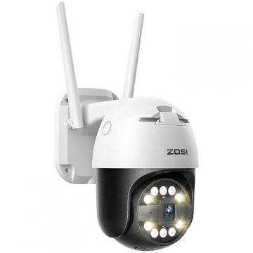 ZOSI Camera IP pentru exterior ZOSI C296 WiFi Pan Tilt 5MP IP66 cu card microSD de 32GB