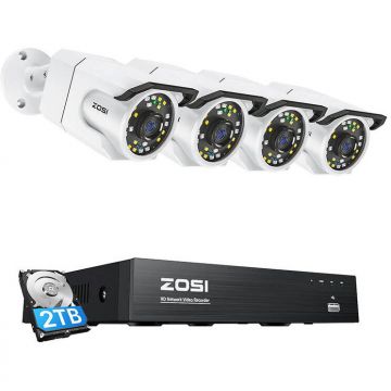 ZOSI Sistem 4 Camere de Supraveghere ZOSI C105 WiFi 8MP + NVR 8ch + HDD 2TB