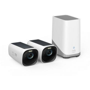 Anker Sistem supraveghere 2+1 Anker EufyCam 3, bullet, 4K , 7.5m IR, wireless,stocare interna 16GB,panou solar integrat,senzor miscare,audio bidirectional, T88713W1 (timbru verde 2.4 lei)-0194644075811