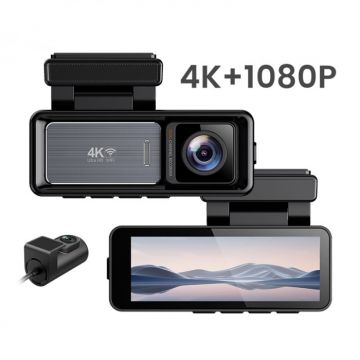 Camera Auto iSEN X20, 2.4G LTE, 3.2 IPS, 4K 25fps, WiFi Hotspot, Modul GPS, Monitorizare la Distanta, G-sensor, Comunicare bidirectionala, Camera fata spate