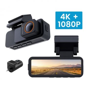 Camera Auto iSEN X30, 2.4G LTE, 3.2 IPS, 4K 25fps, WiFi Hotspot, Modul GPS, Monitorizare la Distanta, G-sensor, Comunicare bidirectionala, Camera fata spate