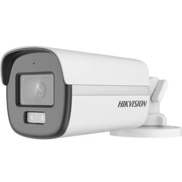 Camera de supraveghere Bullet 3K Hikvision DS-2CE12KF0T-LFS(2.8MM), lentila fixa 2.8mm, iluminare: 0.001 Lux @ (F1.0, AGC ON), 0 Lux cu lumina alba, IR 40m, lumina alba 40m, iesire TVI/AHD/CVI/CVBS, microfon incorporat, alimentare: 12 VDC ± 25%, max. 5.2