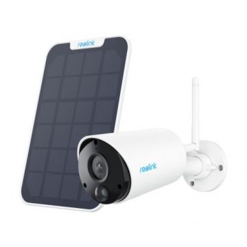 Camera de supraveghere exterior Reolink Argus B320 cu panou solar, 3 MP, Wi-Fi, Microfon, IR 10m, IP65 (Alb)