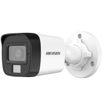 Camera de supraveghere Hikvision Mini Bullet DS-2CE16K0T-LPFS(3.6MM) 5MP; Smart Hybrid Light Audio; Senzor: 3K CMOS; Rezolutie 5MP;Iluminare: 0.01 Lux @ (F1.6, AGC ON), 0 Lux with IR, Day & Night ICR; Lentila fixa: 3.6mm, horizontal FOV: 104.9°, vertical