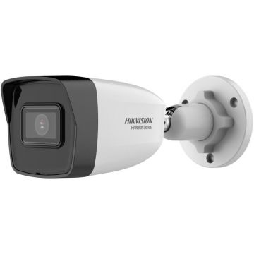 Cameră de Supraveghere IP Bullet 2MP Hikvision HiWatch HWI-B120HA cu Lentilă Fixă de 2.8mm, IR 30m, PoE și Protecție IP67