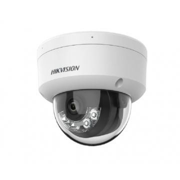 Camera de supraveghere IP Dome 4MP Smart Hybrid Light Hikvision DS-2CD1143G2-LIU(2.8MM), lentila fixa 2.8mm, iluminare min: Color: 0.005 Lux @ (F1.6, AGC ON),B/W: 0 Lux cu IR 30m, microfon incorporat, alarma la evenimente: motion detection, video